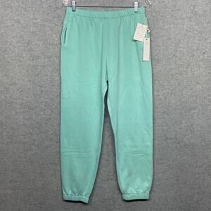 NWT Ocean Drive Womens Med Mint Green Joggers Tapered Athleisure Sweatpants